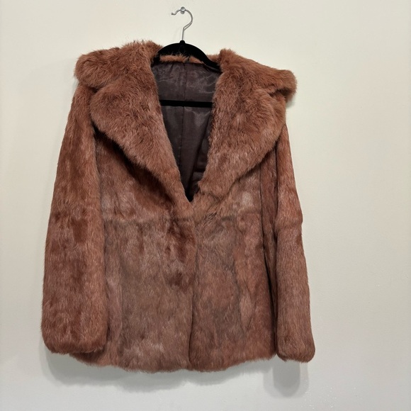 Source Unknown Jackets & Blazers - VINTAGE Dusty
Rose  Fur Coat